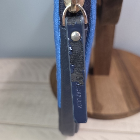 Kate Spade New York "Play Hooky" blue and black iPad case sleeve, EUC - Picture 5 of 12